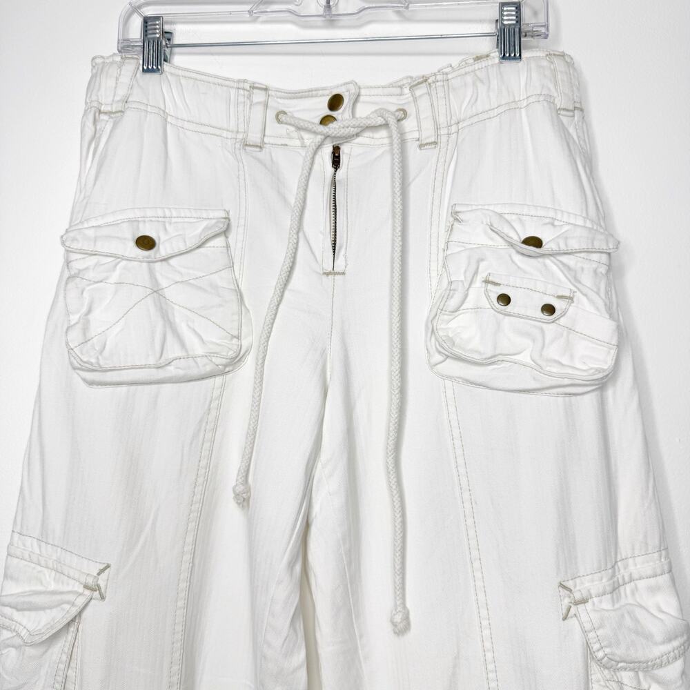 Free People Tahiti Pull On Cargo Pants Tofu White Utility Boho Medium - Picture 3 of 12